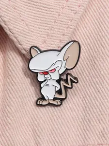 Two Mice Conquer the World Enamel Pin, Perfect Accessory for 90s Nostalgia Fans, Retro Anime Lovers, Anti-Aesthetic Collectors