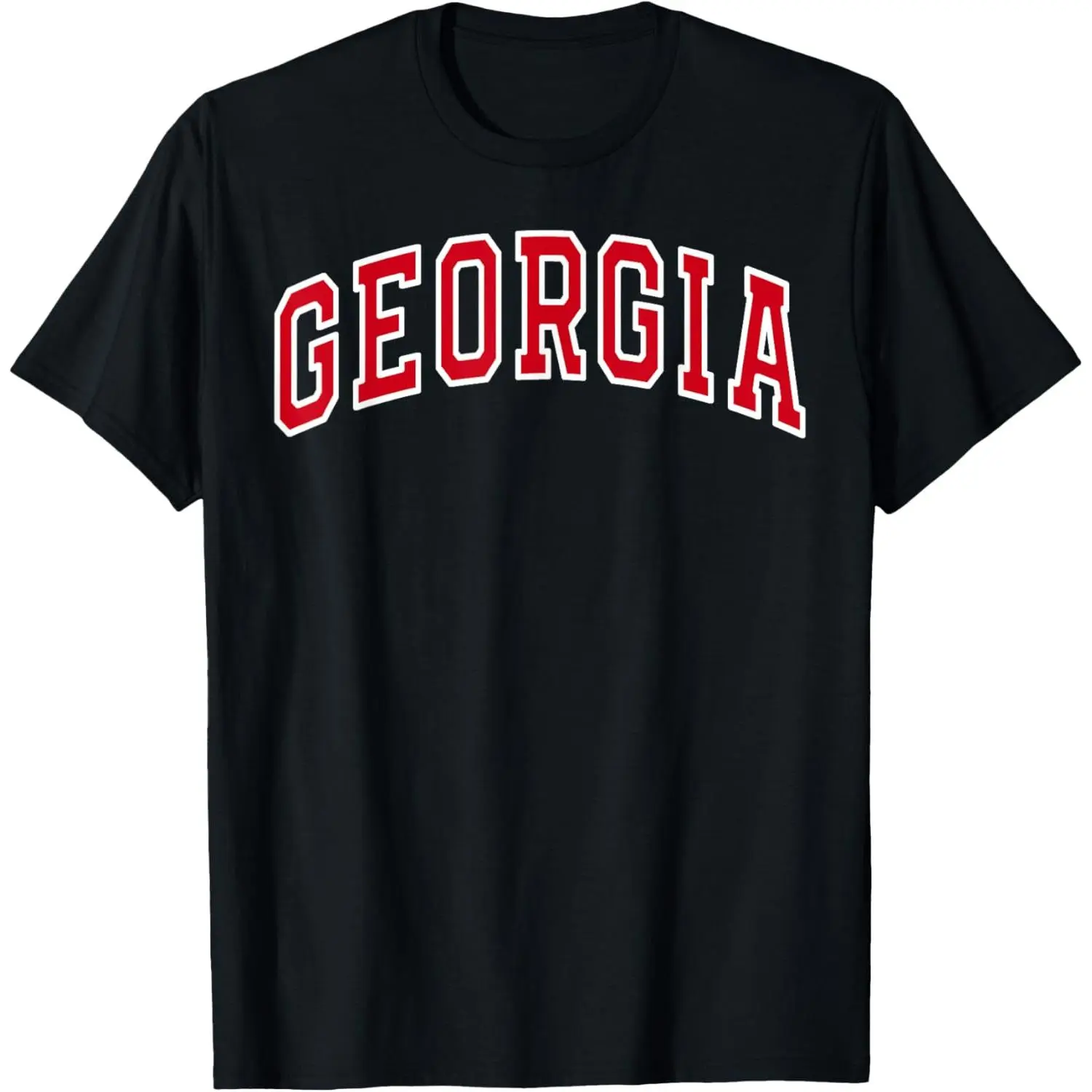 Georgia GA Vintage Sports Design Red Text Design Men Gifts T-Shirt