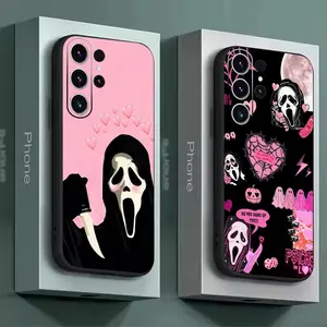 Scream Movie Design Ins Phone Case for Samsung Galaxy S25 S24 S23 S22 S21 S26 Plus Ultra Iphone 17 16 15 14 13 12 11 17Air Plus Pro Promax Soft Black