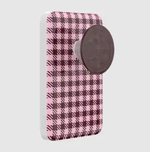 PopSockets MagSafe PowerPack - Black Cherry Gingham Design, Cellphone Mobile Accessory for Phone Holders & Mounts, Phones & Electronics Essential, Mobile Accessories