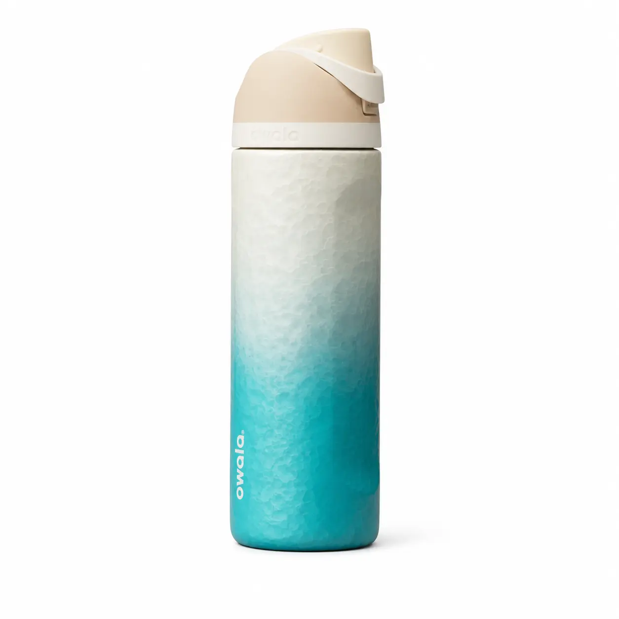 Owala 24oz FreeSip Water Bottle, Insulated Stainless Steel Bottle with Straw, Ocean Ombre Textured Design Leak-Proof Travel Bottle for Women, Gym, School, Work & Cold Drinks