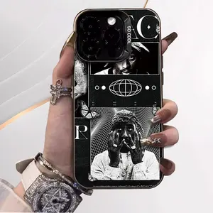 Phone Case: A Vintage Street Rap Style - Legendary Art 2Pac - Durable |    Protection |   Shockproof & Drop- |   Light Luxury Silvery Surface |   Comfortable & Non-Slip |   Low-Key Minimalist, IMD Flat Printing Suitable for iPhone 17/16/15/14/13/12/11 - B