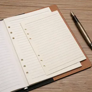 A5 Planner Refill Paper, 6-Holes College Ruled Notebook Paper, 90 Sheets for Loose Leaf Binders, Academic Planner, Office Stationery Supplies