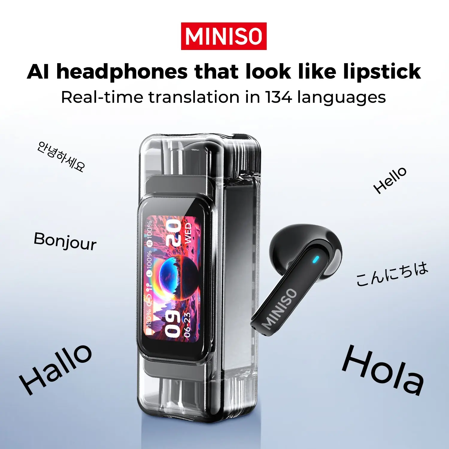 Miniso Ms116 In-Ear Ai Translation Headphones, Bluetooth-compatible 6.0 Wireless, Real-Time Translate 135 Languages, HiFi Sound, Ipx5 Waterproof, Wireless Earbuds, Translatable headphones