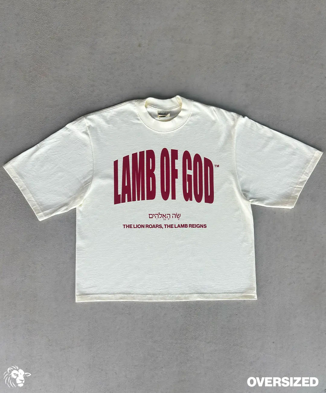Lamb of God Oversized Off-white T-shirt