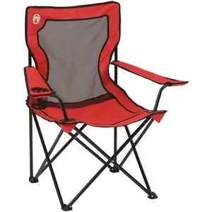 Coleman Broadband Mesh Quad Camping Chair, Cooling Mesh Back with Cup Holder, Adjustable Arm Hei...