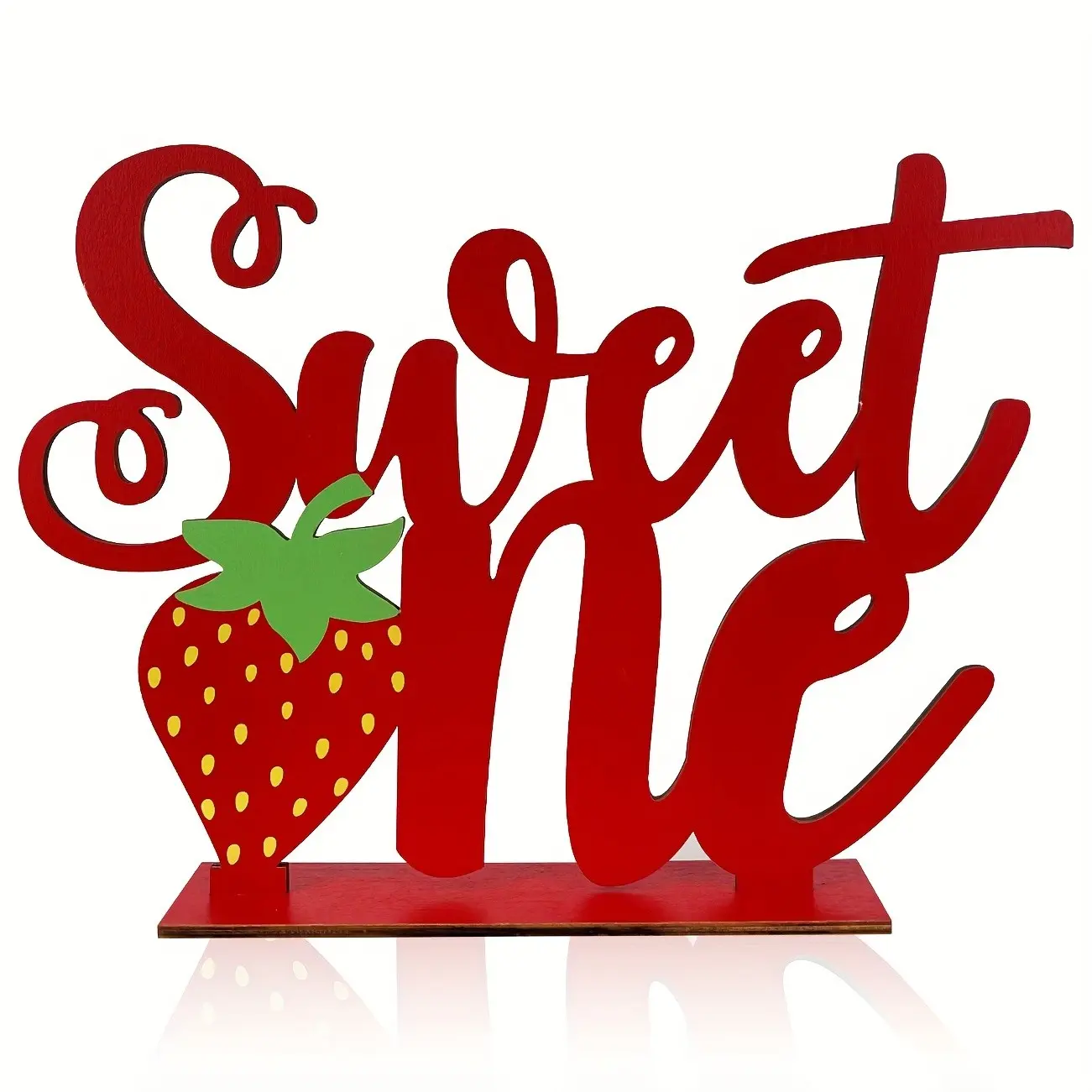 Strawberry Theme Birthday Party Wooden Centerpiece Signs, Birthday Decorations, Berry Sweet One Letter Sign, Table Topper for Baby Girls, Photo Props, Favors Supplies