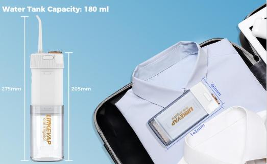 LINKEVAP Mini Water Flosser & Rechargeable Portable Oral Irrigator - Suitable for Travel and Business, Comes with 4 Nozzles & Detachable Water Tank