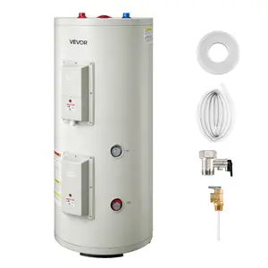 VEVOR 6 Gallon Electric Tank Water Heater, 1600W Point-of-Use Hot Water Heater with LED Display, Knob Control, Top Outlet, 120V Storage Design with TP Valve for Studio Apartments, RVs, Gray