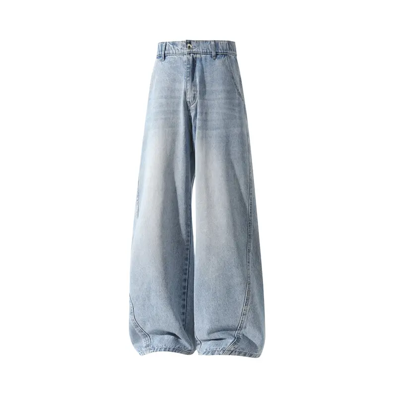 Menswear 3-Pack Men’s Washed Wide-Leg Jeans, Elastic Back Waist, Casual Stylish Loose Straight-Cut Retro Denim Trousers,Trouser Menswear 3-Pack Men’s Washed Wide-Leg Jeans, Elastic Back Waist, Casual Stylish Loose Straight-Cut Retro Denim Trousers,Trouser