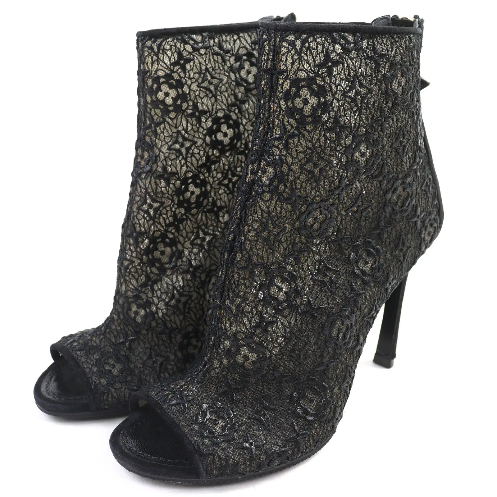 Pre-owned Louis Vuitton Others Small Leather Goods Flower Logo Metal Open Toe Ankle Boots