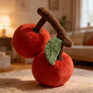 Cherry Plush Toy Pillow, Cartoon Cherry Backrest Cushion, Fruit Sofa Decoration, Gift Idea, Cozy and Fun Home Accessory