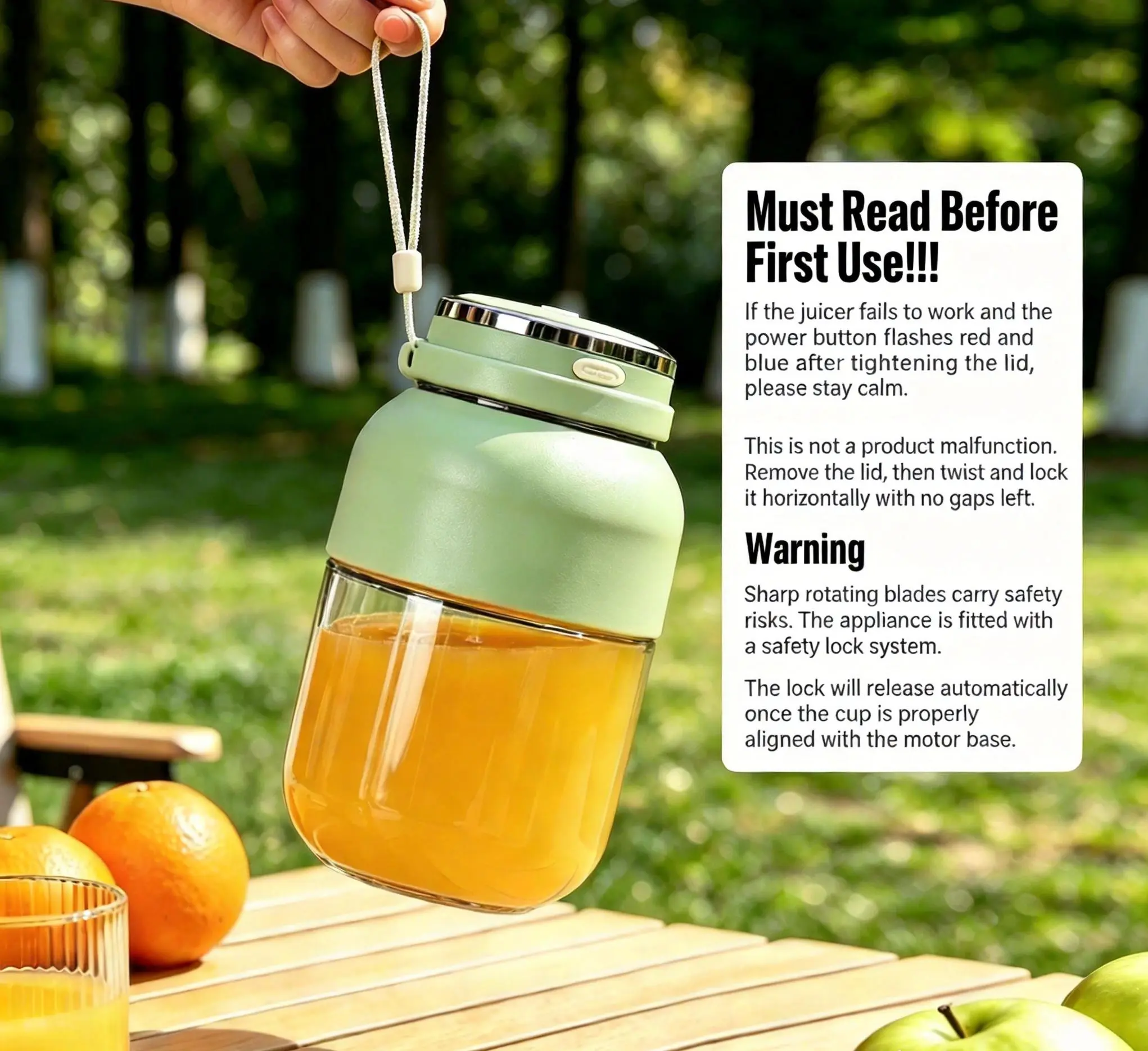 Portable Cordless Handheld Blender - 24oz BPA-Free Vessel, Leakproof Lid, Sip Spout, USB-C Rechargeable Personal Smoothie Maker for Shakes, Travel, Mini Appliances, Cool Gadgets, Traveling Gadgets (Includes Nutritious Recipe),home essentials Smoothie Blen