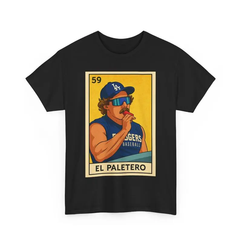 Kike El Paletero Loteria Card Tee Shirt, Fashion Cotton, Full Colors, Full Sizes, For Men, For Women