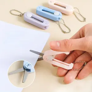 1pc Creative Mini Portable Folding Scissors in Pastel Colors - Stainless Steel, Compact & Easy-to-Use for Paper Cutting, Art Projects - Ideal for Office & School Supplies, Mini Scissors, Multifunctional Stationery