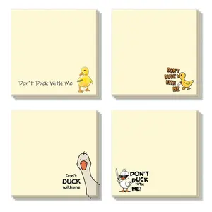 4pcs Duck Sticky Notes Humorous Memo Pad, Playful Duck Illustrations, Creative Gift for Note-Taking and Reminders, Fun Office Supplies for All Ages, Funny Stickers, Adhesive Stickers