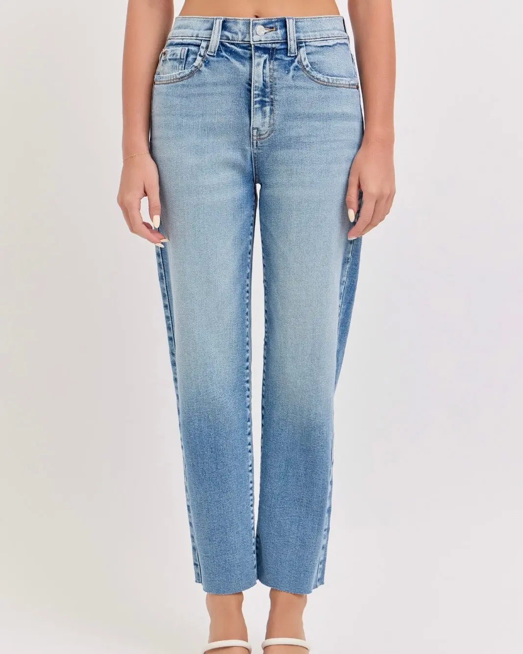 Taylor High Rise Straight Jeans (Medium Denim)