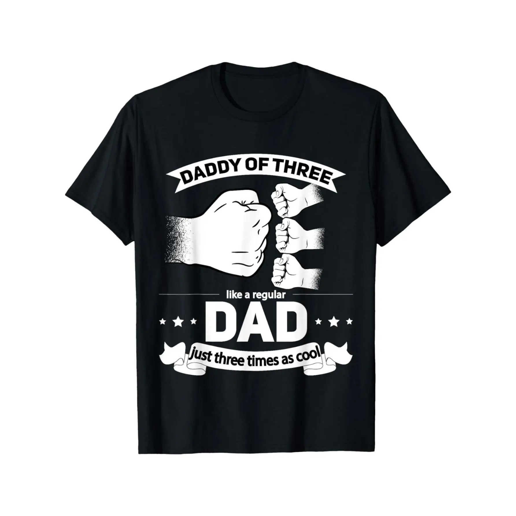 Men's Graphic Print T-Shirt with Funny Dad of 3 Kids Design, Ultra-Soft 100% Combed Cotton for a Father's Day Gift, Graphic Print Shirt, Shirts