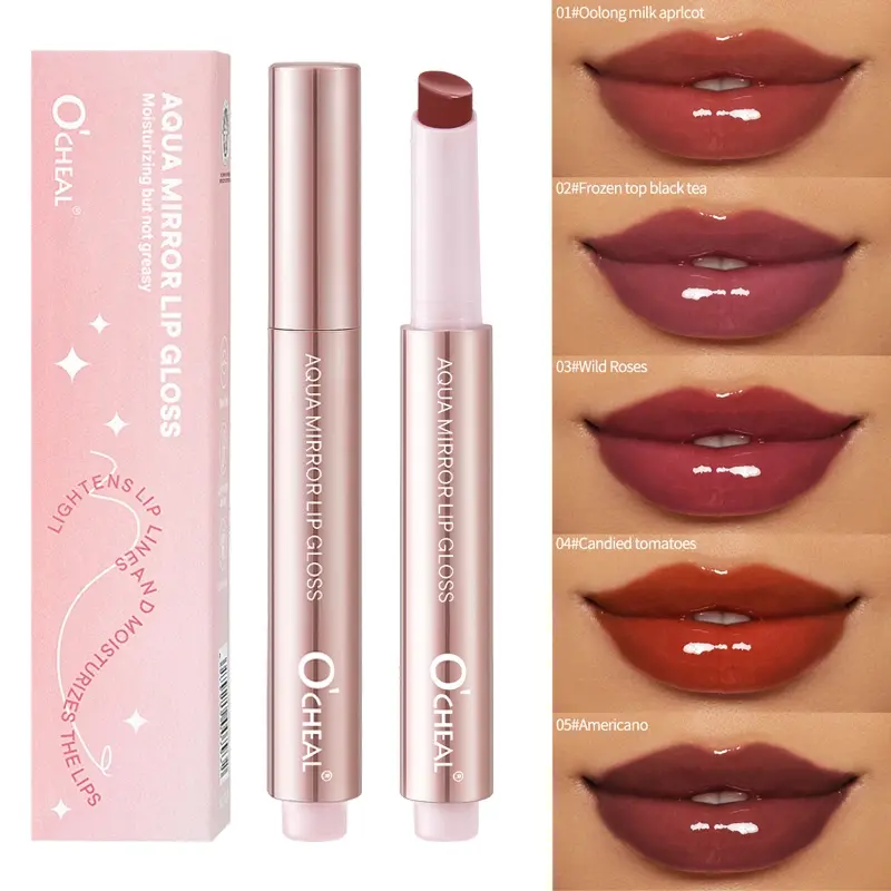 Clear Solid Lip Gloss, Glossy Non-sticky No Smudging, Easy Even Application, Moisturizing Lock Color, Lightweight Silky Texture, Hydrating Mirror Lip Makeup Finish