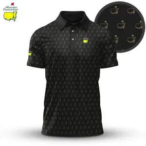 Masters Inspired Pattern Golf Polo Shirt for Men, Lightweight Performance Golf Polo