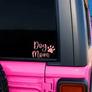 Dog Mom Car- Vinyl Car Stickers/ Decal (Waterproof)
