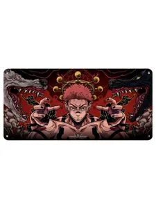 WeXAnime - Sukuna Jujutsu Kaisen Anime Mouse Pad Extended Gaming Desk Mat, Large Non-Slip Keyboard Mouse Pad, Waterproof Desk Mat for Office and Gaming, Stitched Edges, Smooth Surface, Custom Anime Desk Pad, 24x12 31x12 40x20 Inch
