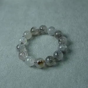 Herkimer diamond round bead bracelet