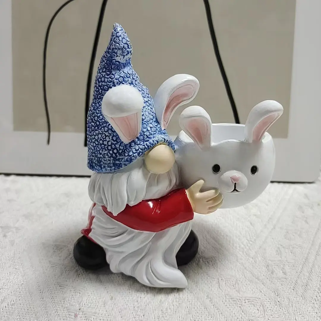 Whimsical Easter Gnome Figurines for Shelf Mantel Party Decor with Bunny Design Perfect for Festive Home Decor