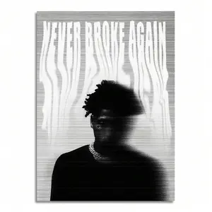 1pc, Hip-Hop Rap Pop Singer Wall Art,Pop Albums Vibrant A Stylish Bachelor Party Decor Room,Popular Songs Style Aesthetic,Black And White Vintage Poster Printing, Minimalism Canvas Painting, Suitable For Home Decoration,Bar Cart,Cafe, Patio, Unframed