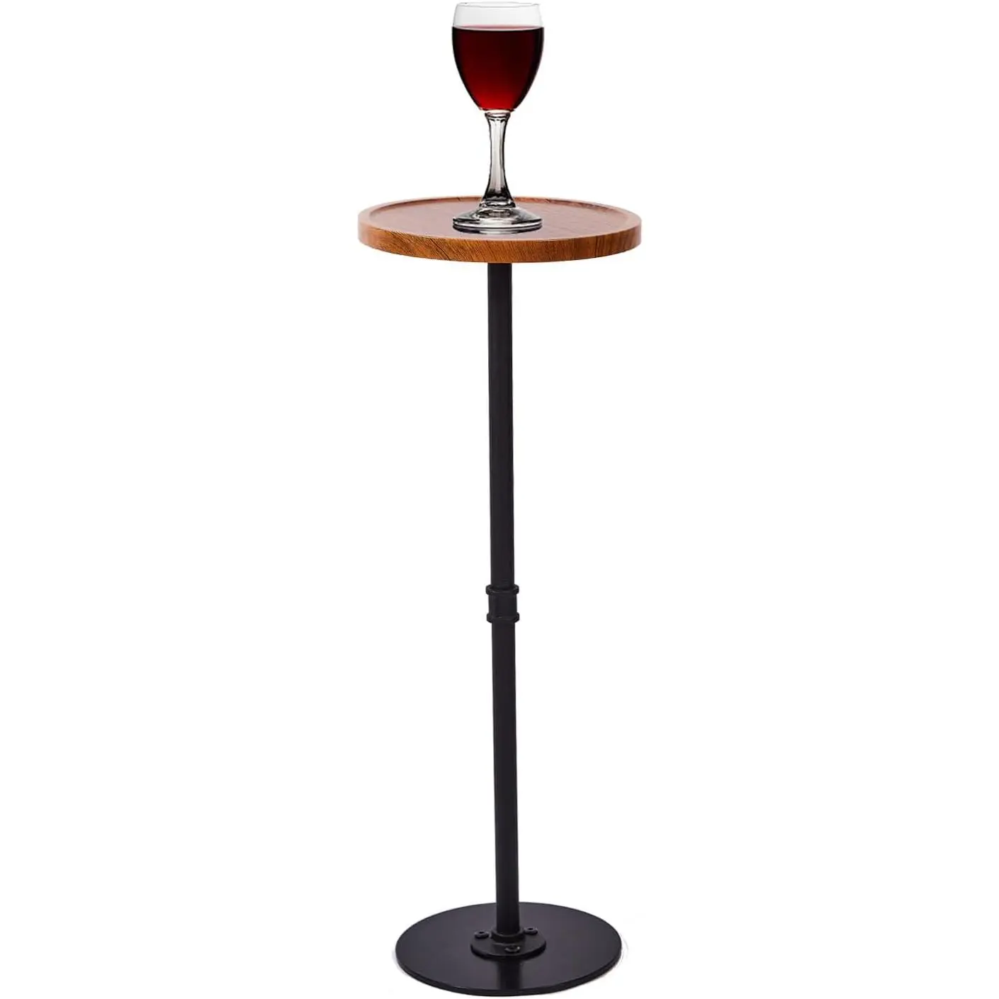 Tall Side Table, Small Round Side Tables, Drink Stand Pedestal Side Table, Accent Martini Coffee Tables, Corner Sofa Bedside End Table for Small Space, Living Room, Bedroom (Brown)