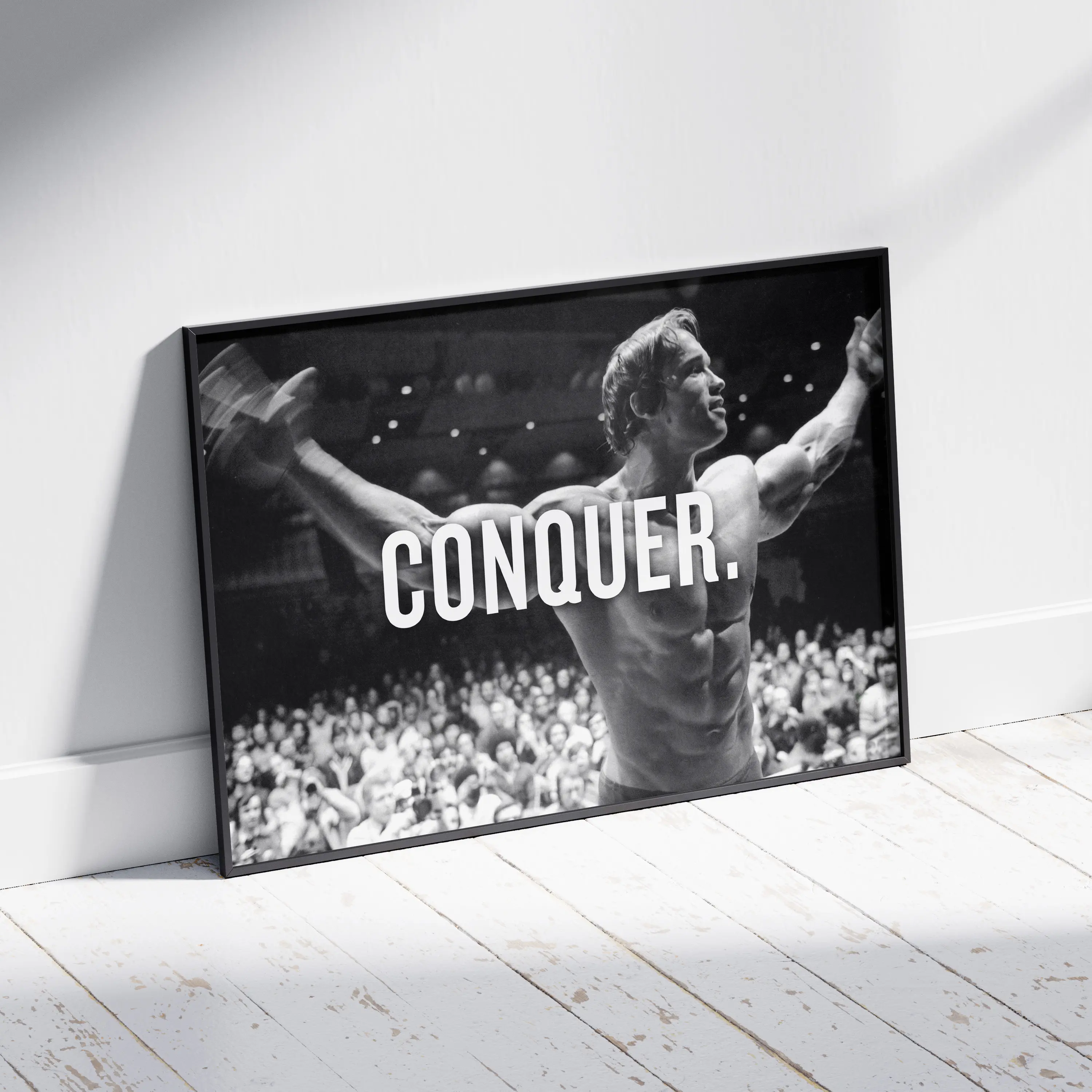 Conquer Gym Motivational Poster, 1 Count Gym Decor Home, Fashionable Wall Hanging Banner for Home Gym, Party Decoration, Party Decorations Banners, Decorations Supplies