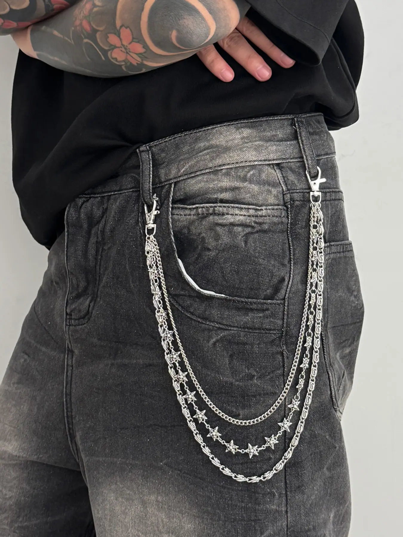 1pc Zinc Alloy Fashion Waist Chain with Tassel, Casual Street Style, Womens Metal Alloy Waist Chain Body Jewelry with Pin Buckle  main image 2