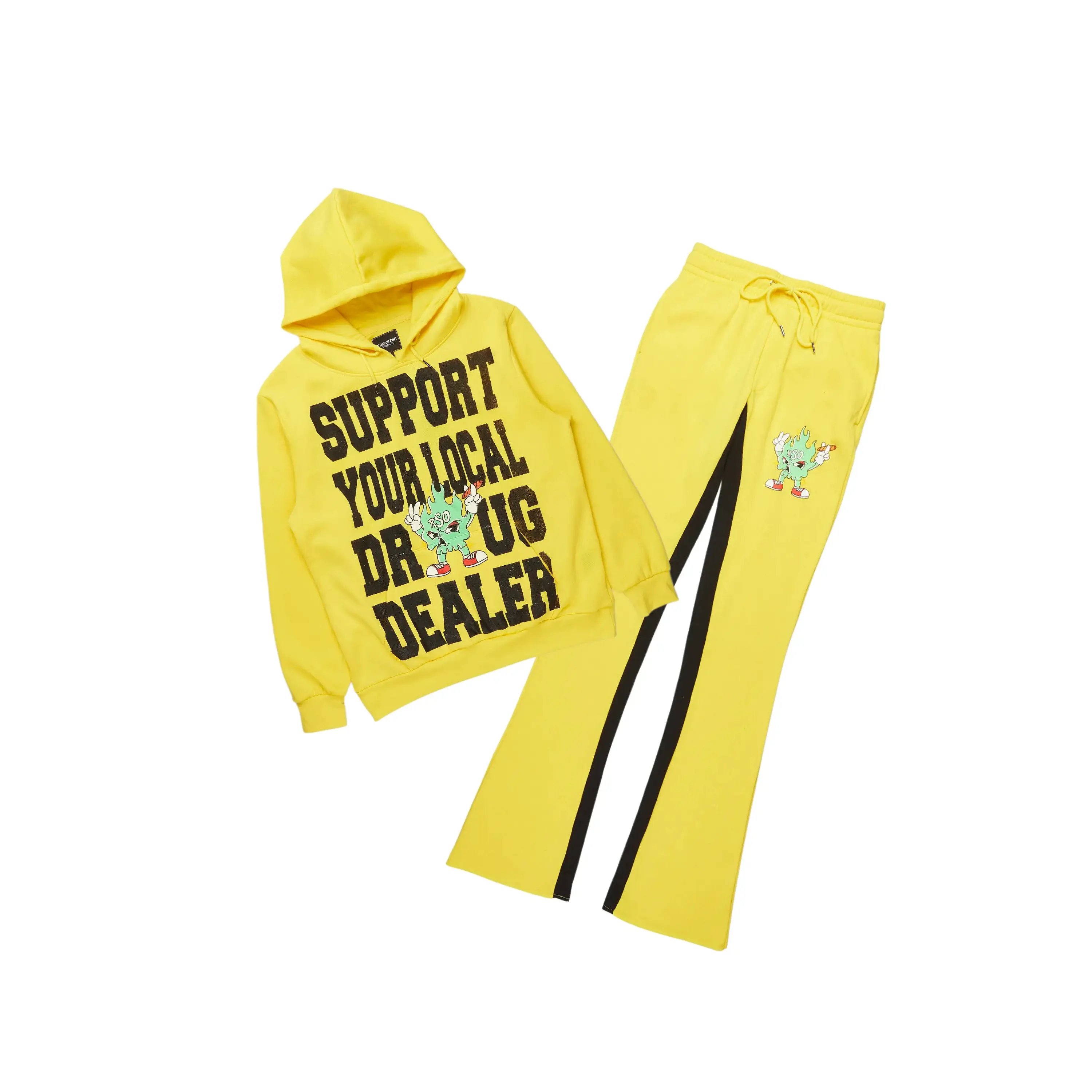 Tarl Yellow Hoodie/Baggy Track Pant Set Tarl Yellow Hoodie/Baggy Track Pant Set