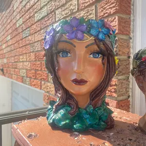 Lilith handpainted flower pot—- she is sold - but will have more available within a couple months