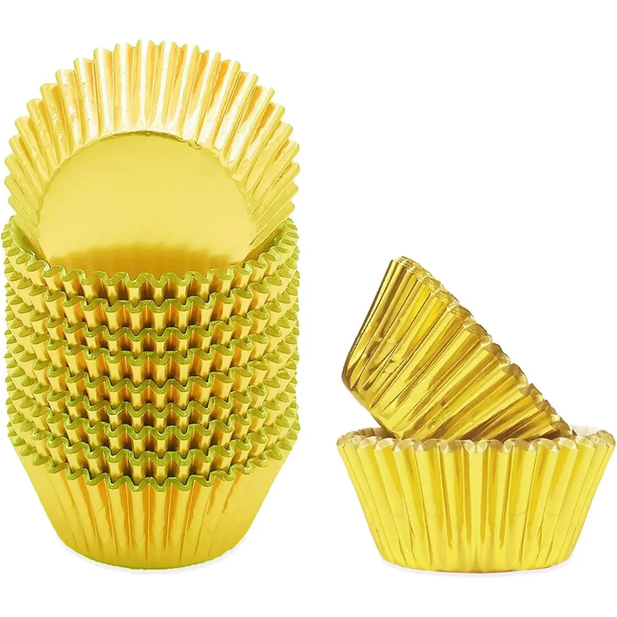 500pcs Silver Aluminium Foil Cake Cups - Household Baking Bakeware Accessory, 1.25in Bottom, 0.84in Height, Thick Sturdy Durable Oil-Resistant Liners, Food-Safe Non-Toxic Odorless, Withstands 446℉ for Cupcakes, Muffins, Cake Cup