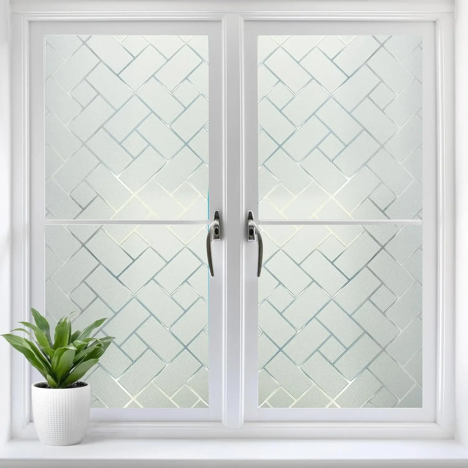 Window Privacy Film, Frosted Glass Static Cling, No Glue Tile Shape Window Shade, Sun Shade Film, Vinyl Sticker for Home Office Glass Decoration, Privacy Decorative Window Film, Privacy Film for Glass Windows