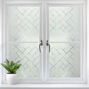 Window Privacy Film, Frosted Glass Static Cling, No Glue Tile Shape Window Shade, Sun Shade Film, Vinyl Sticker for Home Office Glass Decoration