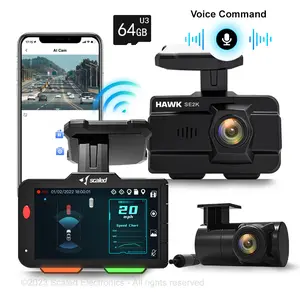 Scaled 2.5K AI dashcam + 24/7 Hardwire Kits , 7 ADAS Functions 10 Voice Commands