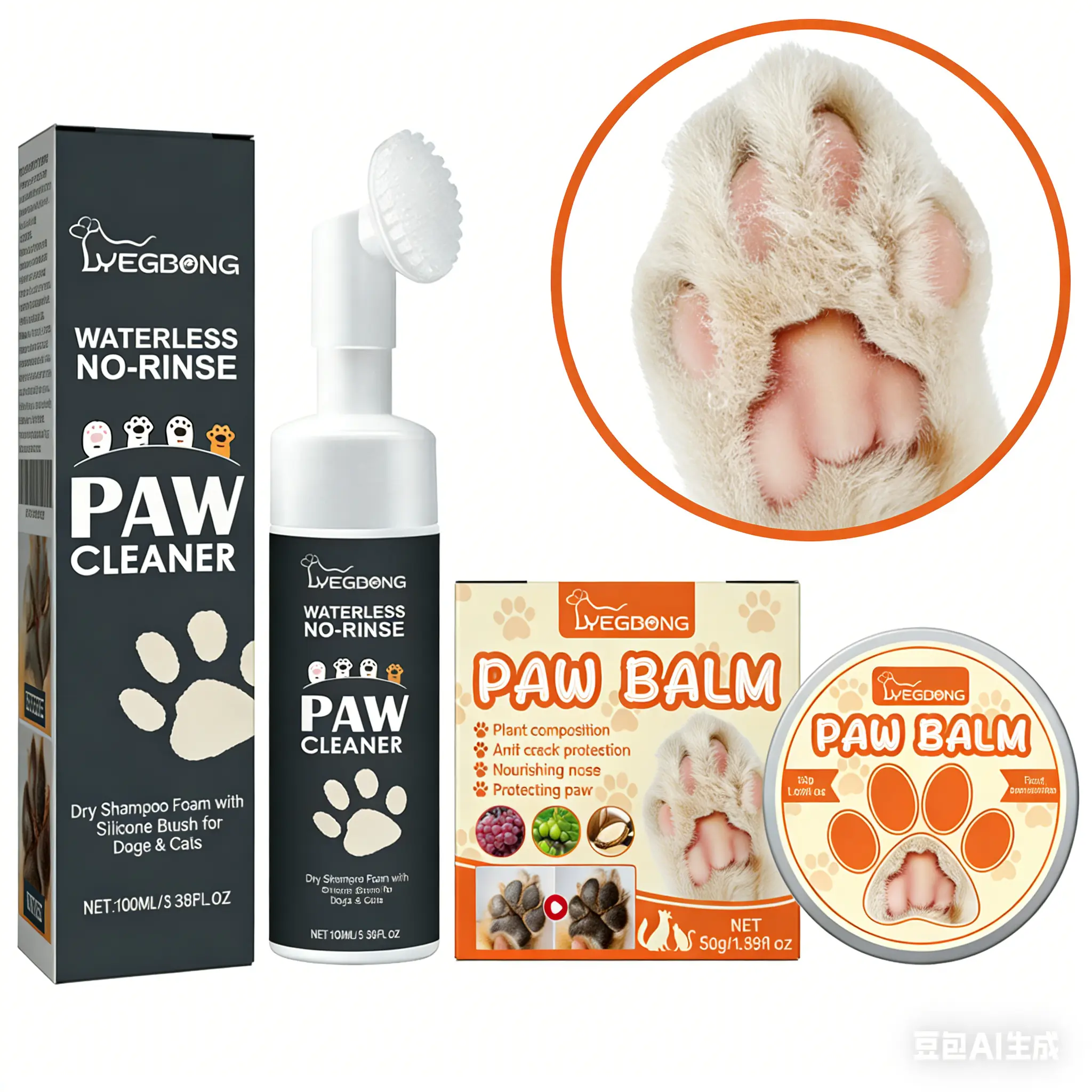 Dog paw cleaning+Dog Paw Moisturizing Cream