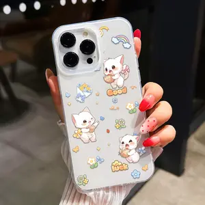 Cute Cat Pattern Phone Case, Anti-Drop Glossy High-End Feel, Compatible with iPhone 17/16promax/14/13/12/11promax/XR/plus, Perfect Gift