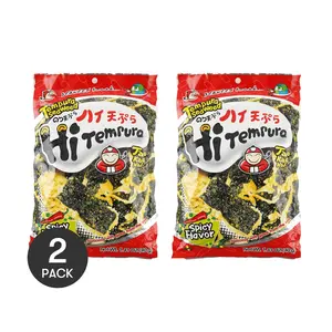 2 Pack Tao Kae Noi Tempura Seaweed Snacks - Spicy Flavor, 40g Each - Crispy Thai Snack, Viral Food