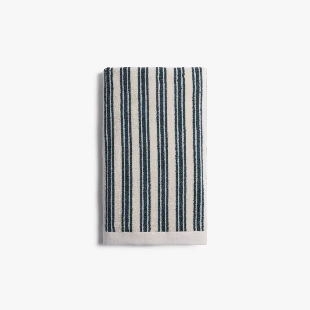 Striped Supersoft Bath Towel Parchment & Cove - Parachute Striped Supersoft Bath Towel Parchment & Cove - Parachute