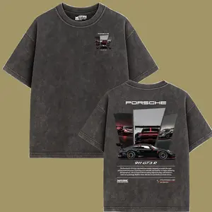 Porsche 911 GT3 R Vintage Washed Tee – JDM Racing Streetwear Shirt, Sports Car Graphic for men and women