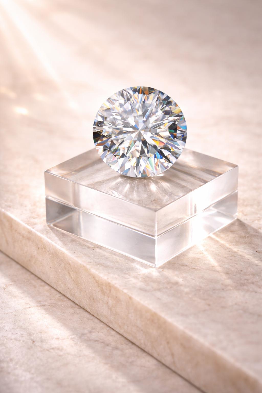 Round untreated diamond and sapphire gemstone, accompanied by a certificate