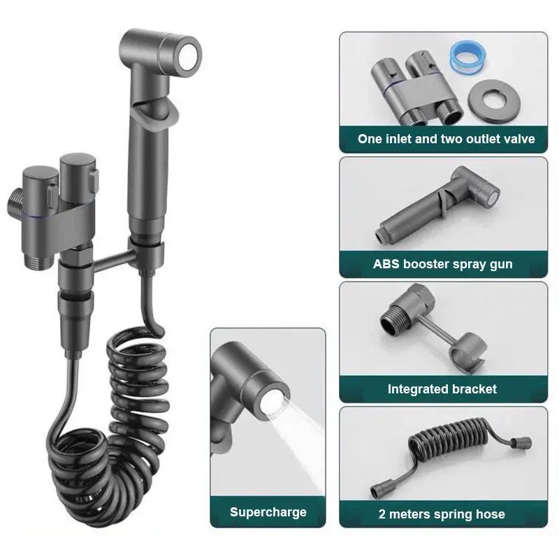 Hot Handheld Toilet Bidet Sprayer Bidet Faucets Shower Head Hygienic Shower Toilet Faucets Double Outlet Bidet Toilet Accessories for your Home