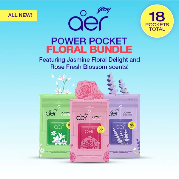Aer Power Pocket Mono Carton Bundle - Jasmine + Rose + Lavender - 3x6 (18 units total)