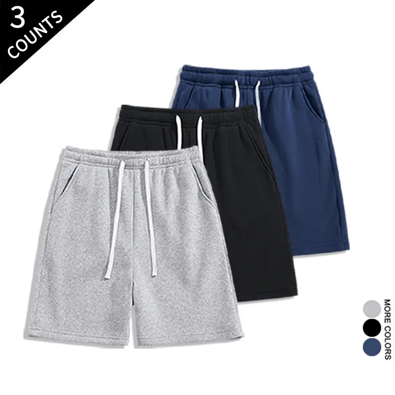 Men's 3-Pack Breathable Soft Drawstring Waistband Shorts - Bright & Neutral Color Combo, Streetwear Ready, Above the Knee, Summer Wear