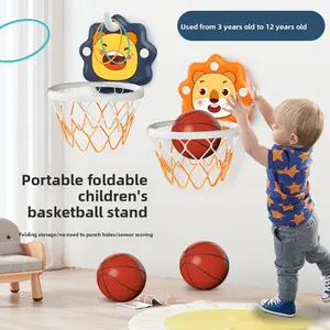 Adjustable Children's Basketball Hoop, Non-Perforated Wall-Mounted Fun Shooting Toy Rack for Boys, Ideal for Indoor Sports & Play
