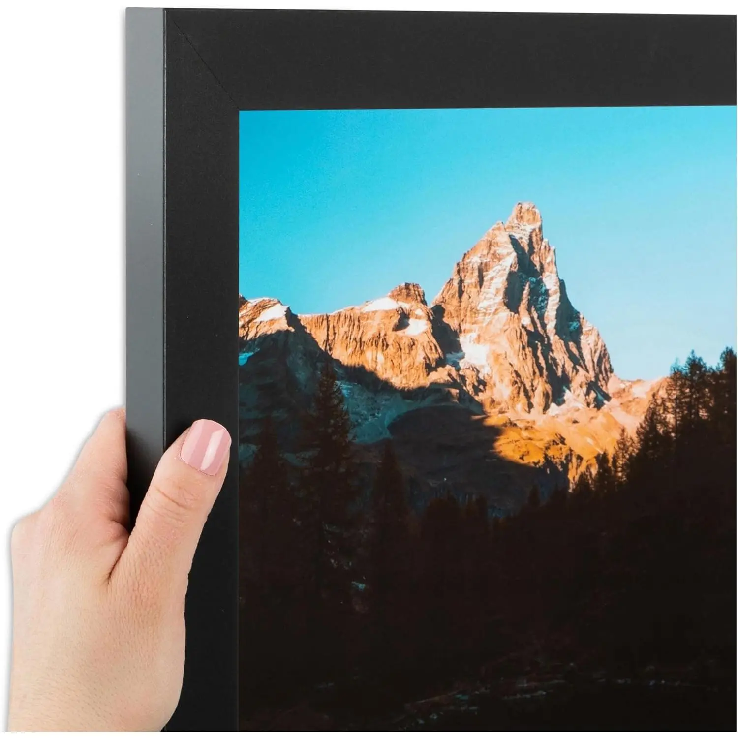 24x36 Classic Black MDF Custom Photo Frame - Home Decor Decoration for Artwork, Print, Room Wall, Includes Plexiglass, Corrugated Backing, Easy Installation, Secure Pack, Model womfrbw2607924x36