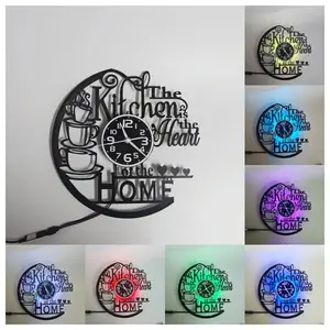 Creative Kitchen Decor Clock Made From Recycled Vinyl Record, Perfect for Home & Restaurant Decoration, Unique Wall Hanging Design